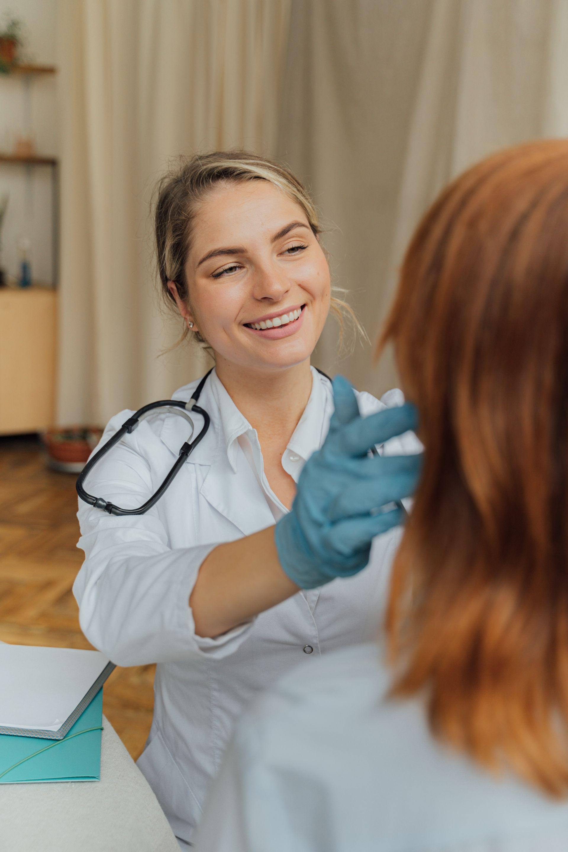 A physician in consultation with a patient